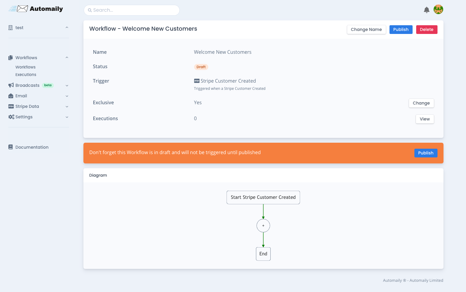 Empty Welcome Workflow